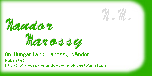 nandor marossy business card